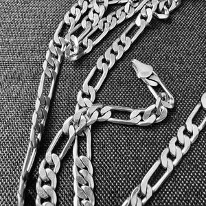 14k white gold Figaro chain necklace